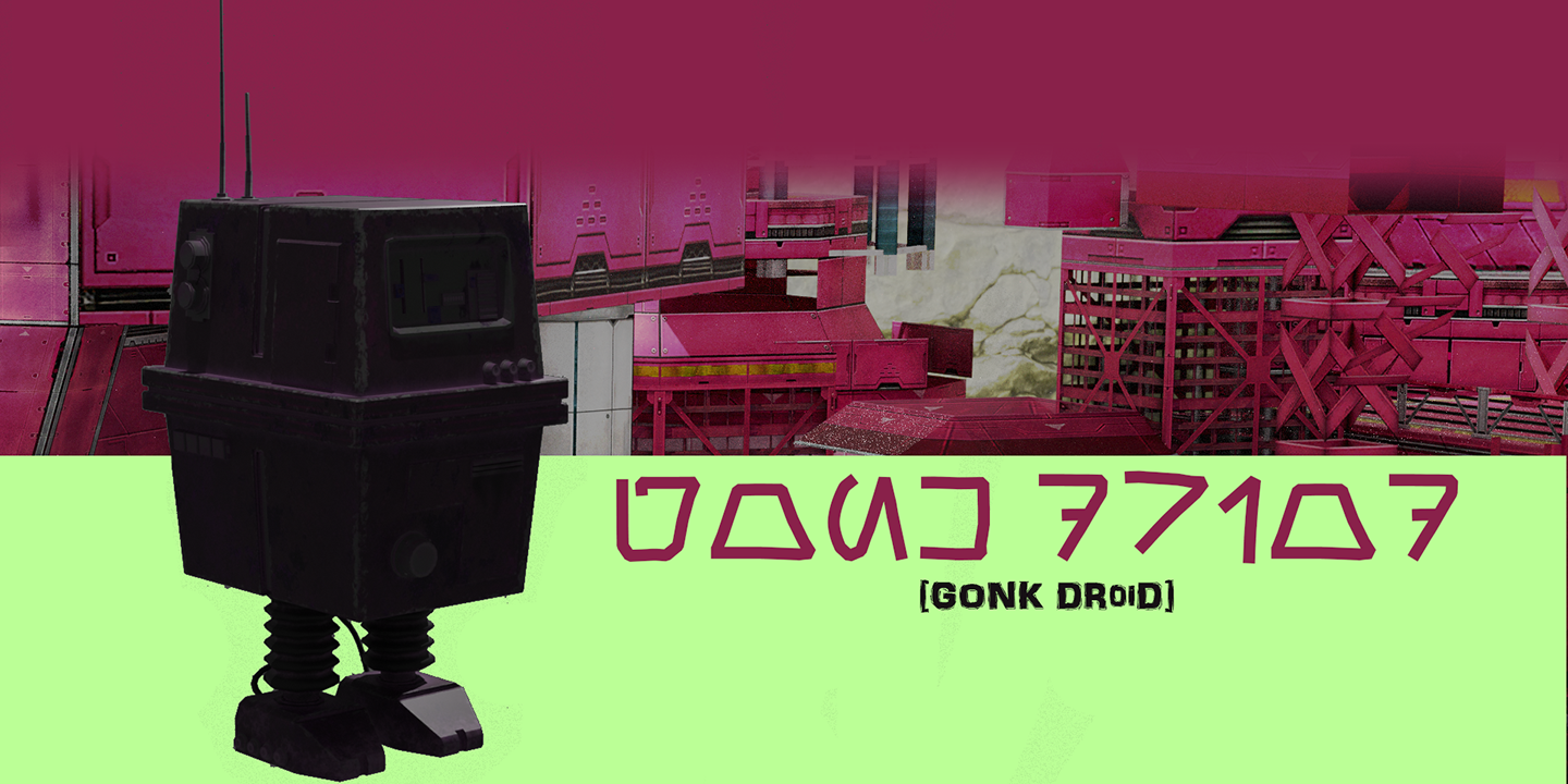 Пример шрифта Gonk Droid